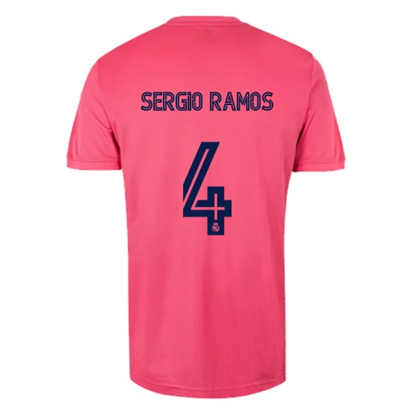 Camiseta Real Madrid Segunda Equipación NO.4 Sergio Ramos 2020-2021 Rosa